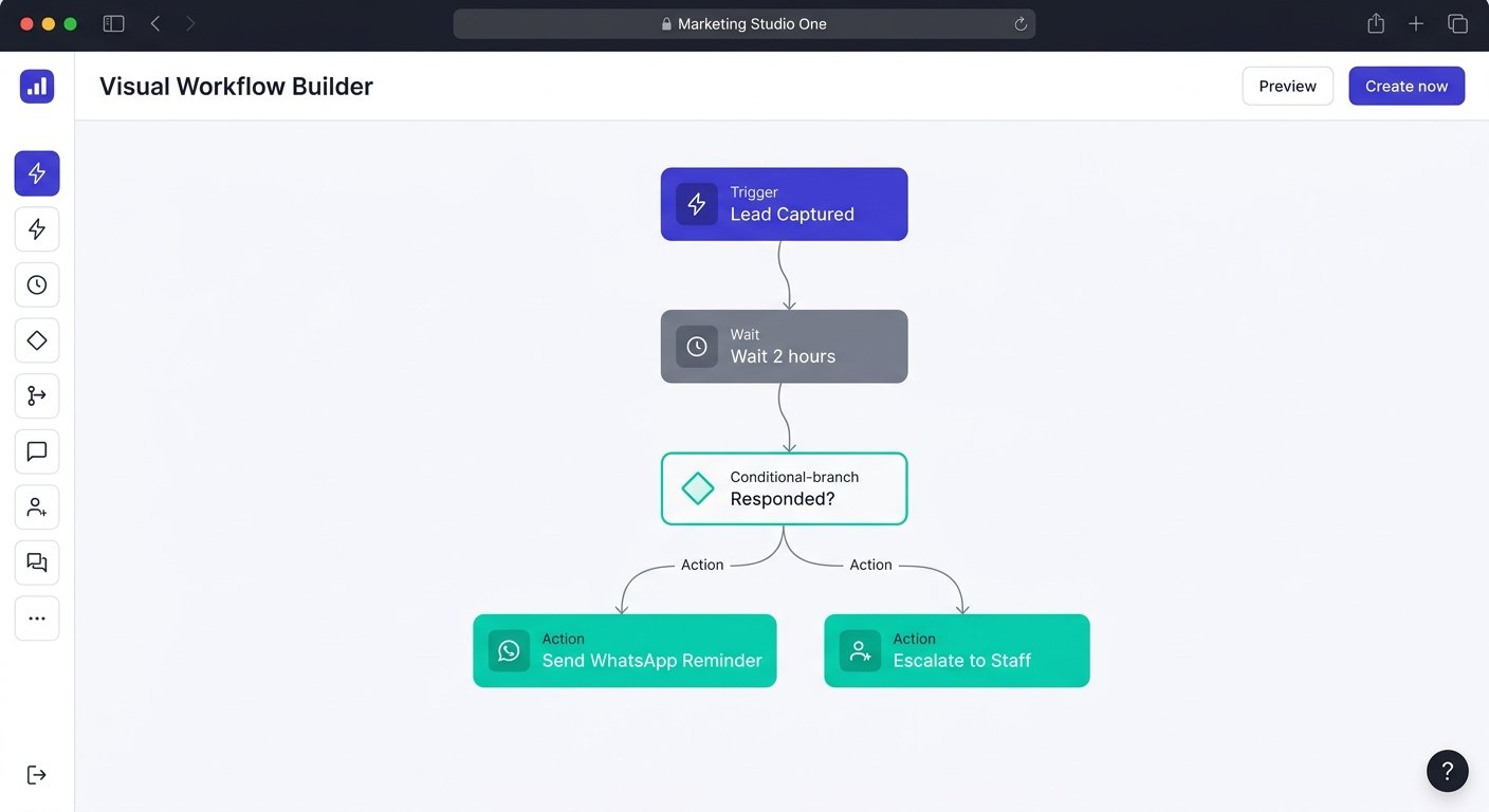 Concept mockup of the journey builder screen