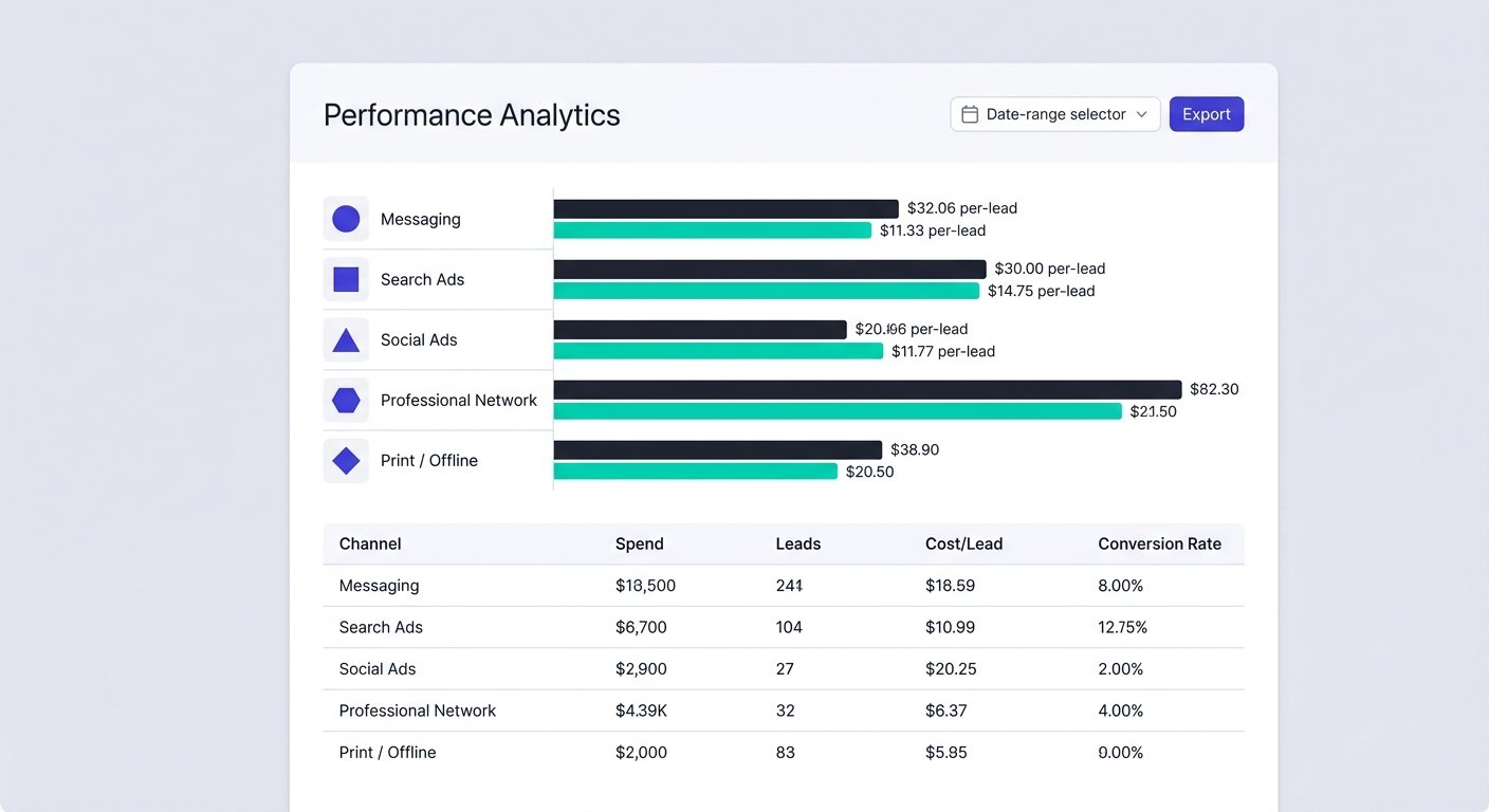 Concept mockup of the performance analytics screen